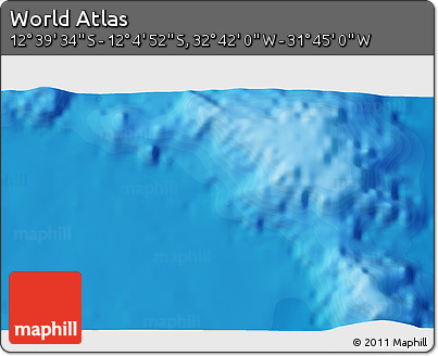 Political 3D Map of the Area around 12° 22' 13" S, 32° 13' 30" W