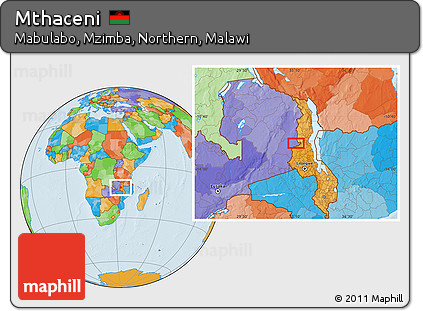 Political Location Map of Mthaceni