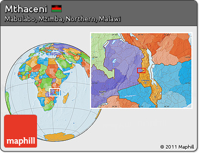 Political Location Map of Mthaceni