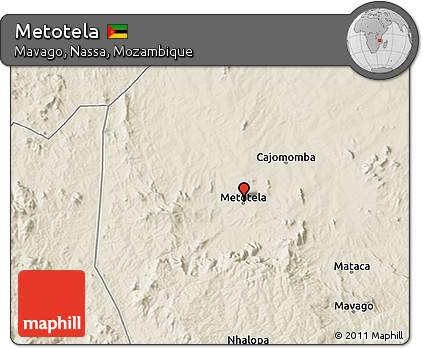 Shaded Relief 3D Map of Metotela