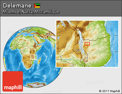 Physical Location Map of Delemane