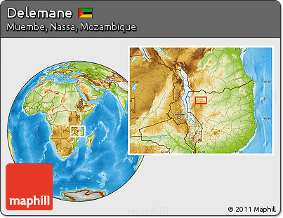 Physical Location Map of Delemane