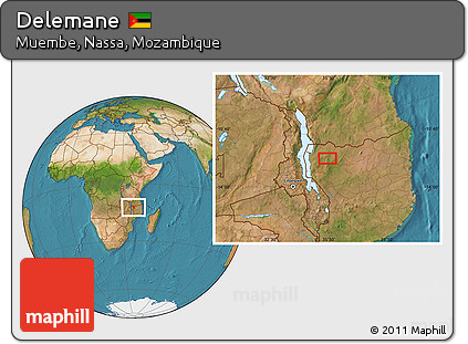 Satellite Location Map of Delemane