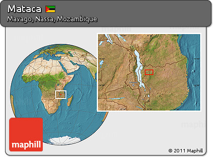 Satellite Location Map of Mataca