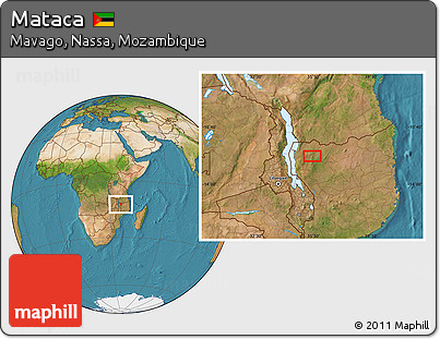 Satellite Location Map of Mataca