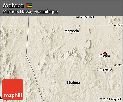 Shaded Relief Map of Mataca