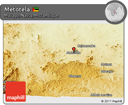 Physical Panoramic Map of Metotela