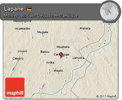 Shaded Relief 3D Map of Lapane