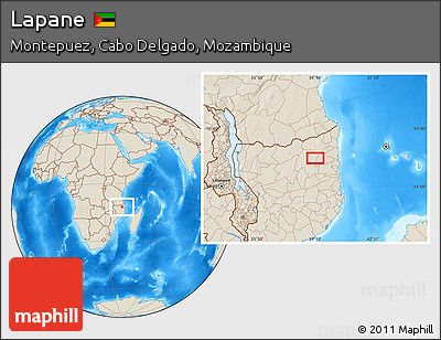 Shaded Relief Location Map of Lapane