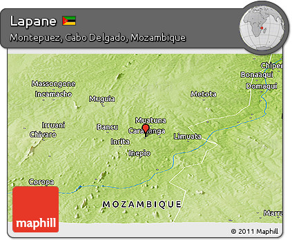 Physical Panoramic Map of Lapane