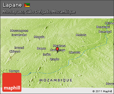 Physical Panoramic Map of Lapane