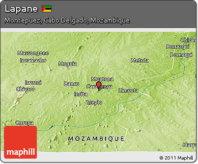 Physical Panoramic Map of Lapane