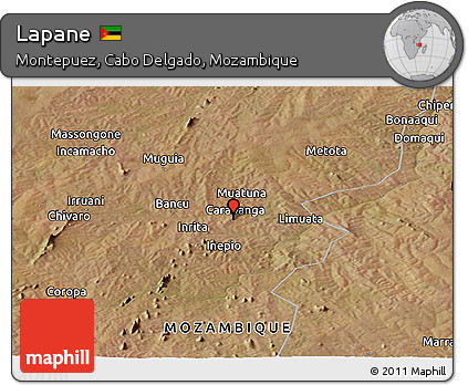 Satellite Panoramic Map of Lapane
