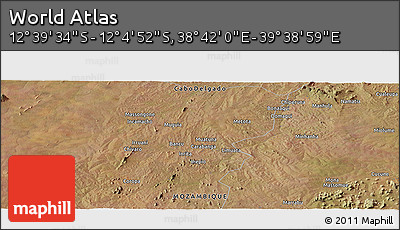 Satellite Panoramic Map of the Area around 12° 22' 13" S, 39° 10' 29" E