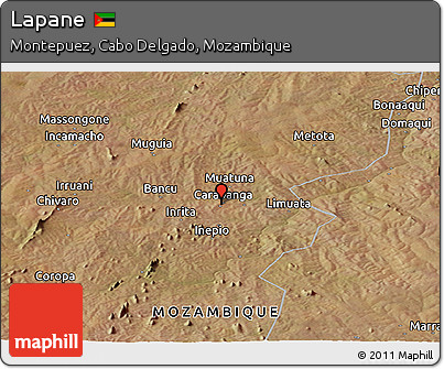 Satellite Panoramic Map of Lapane