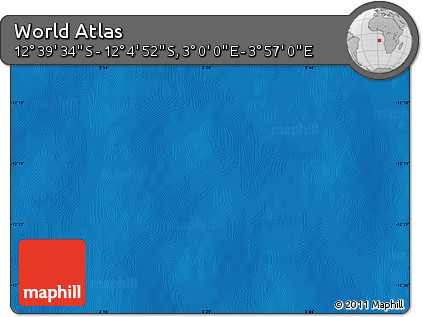 Physical Map of the Area around 12° 22' 13" S, 3° 28' 30" E