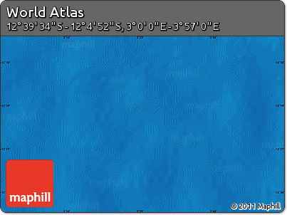 Physical Map of the Area around 12° 22' 13" S, 3° 28' 30" E