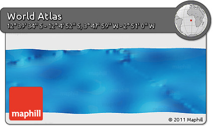 Physical Panoramic Map of the Area around 12° 22' 13" S, 3° 19' 30" W