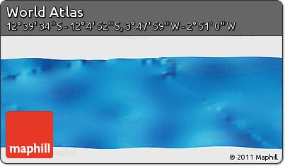 Physical Panoramic Map of the Area around 12° 22' 13" S, 3° 19' 30" W