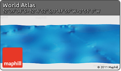 Shaded Relief Panoramic Map of the Area around 12° 22' 13" S, 3° 19' 30" W