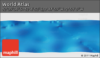 Shaded Relief Panoramic Map of the Area around 12° 22' 13" S, 3° 19' 30" W