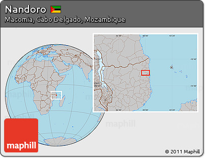 Gray Location Map of Nandoro