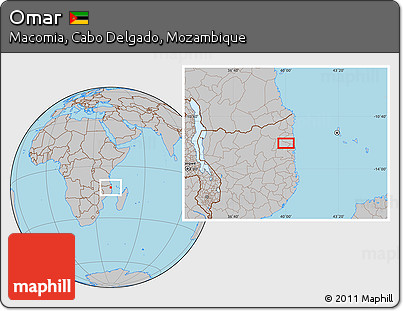 Gray Location Map of Omar