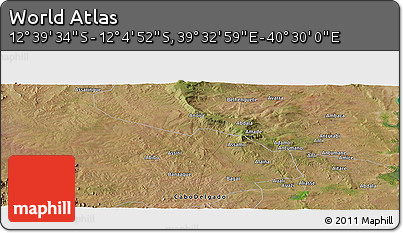 Satellite Panoramic Map of the Area around 12° 22' 13" S, 40° 1' 29" E