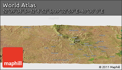 Satellite Panoramic Map of the Area around 12° 22' 13" S, 40° 1' 29" E