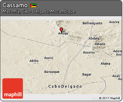 Shaded Relief Panoramic Map of Cassamo