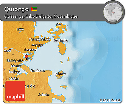 Political 3D Map of Quiongo
