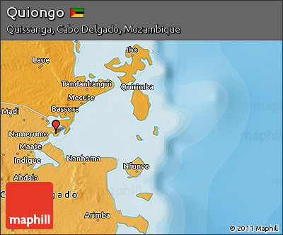 Political 3D Map of Quiongo
