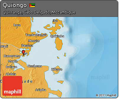 Political 3D Map of Quiongo