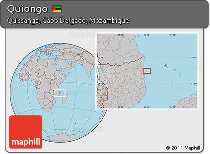 Gray Location Map of Quiongo