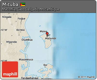 Shaded Relief Map of Mituba