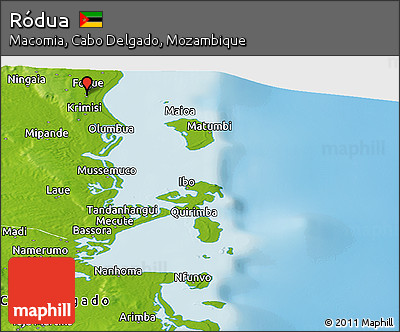 Physical Panoramic Map of Ródua
