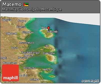 Satellite Panoramic Map of Matemo