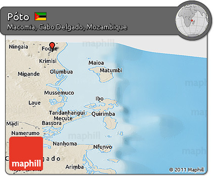 Shaded Relief Panoramic Map of Póto