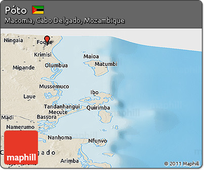 Shaded Relief Panoramic Map of Póto