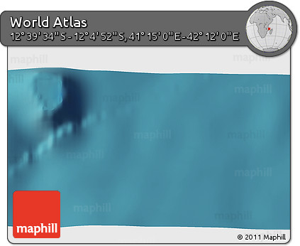 Satellite 3D Map of the Area around 12° 22' 13" S, 41° 43' 30" E