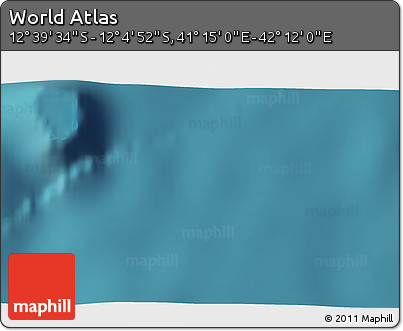 Satellite 3D Map of the Area around 12° 22' 13" S, 41° 43' 30" E