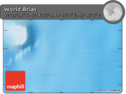 Physical Map of the Area around 12° 22' 13" S, 41° 43' 30" E