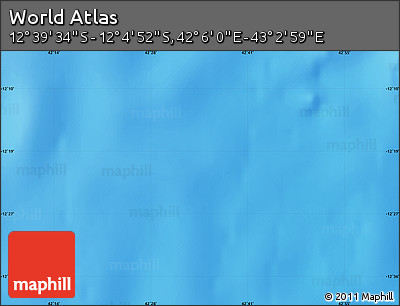 Shaded Relief Map of the Area around 12° 22' 13" S, 42° 34' 30" E