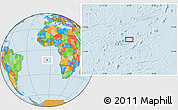 Political Location Map of the area around 12° 22' 13" S, 4° 10' 30" W