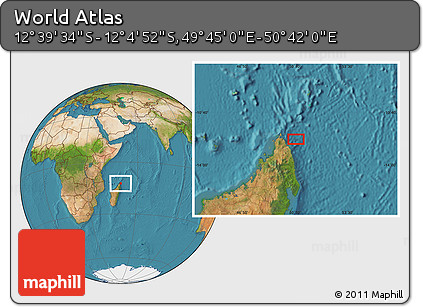 Satellite Location Map of the Area around 12° 22' 13" S, 50° 13' 30" E