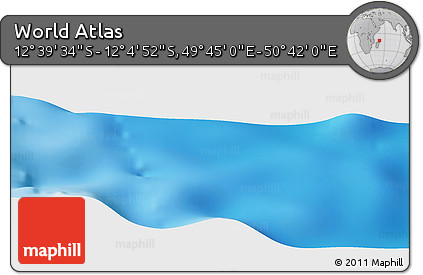 Physical Panoramic Map of the Area around 12° 22' 13" S, 50° 13' 30" E