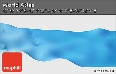 Physical Panoramic Map of the Area around 12° 22' 13" S, 50° 13' 30" E