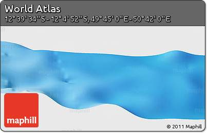 Physical Panoramic Map of the Area around 12° 22' 13" S, 50° 13' 30" E