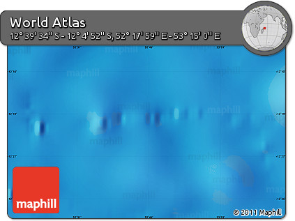 Physical Map of the Area around 12° 22' 13" S, 52° 46' 29" E