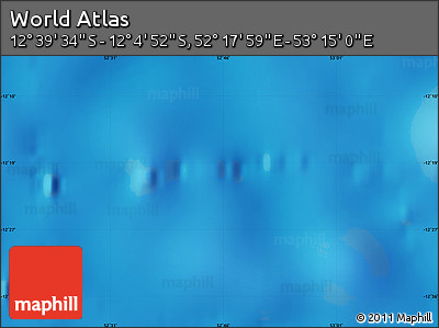 Physical Map of the Area around 12° 22' 13" S, 52° 46' 29" E